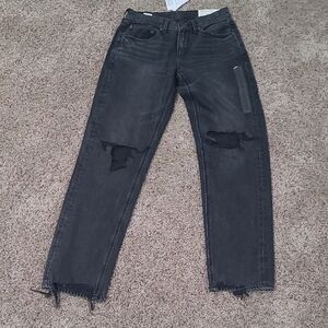 American Eagle Outfitters Black Distressed Jeans